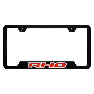 Autogold® - UV Printed Black License Plate Frame with Notched RHO Logo