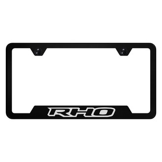 Autogold® - UV Printed Black License Plate Frame with Notched Black RHO Logo