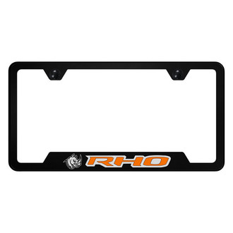 Autogold® - UV Printed Black License Plate Frame with Notched Orange RHO Head Logo