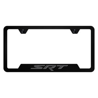 Autogold® - UV Printed Black License Plate Frame with Notched SRT Logo