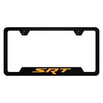 Autogold® - UV Printed Black License Plate Frame with Notched SRT Logo