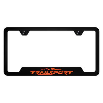 Autogold® - UV Printed Black License Plate Frame with Notched TrailSport Logo