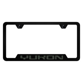 Autogold® - UV Printed Black License Plate Frame with Notched Yukon Ghost Logo