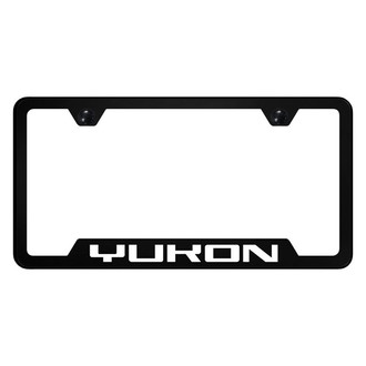 Autogold® - UV Printed Black License Plate Frame with Notched Yukon Logo
