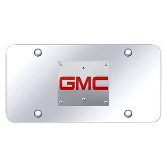 Autogold® - Chrome License Plate with 3D Brushed GMC New Emblem