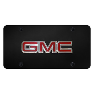 Autogold® - Black License Plate with 3D Chrome GMC OEM Logo