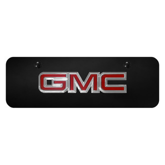 Autogold® - Black Mini Size License Plate with 3D Chrome GMC OEM Logo