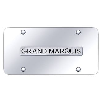 Autogold® - Chrome License Plate with 3D Chrome Grand Marquis Logo