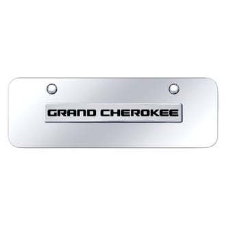 Autogold® - Chrome Mini Size License Plate with 3D Chrome Grand Cherokee Logo
