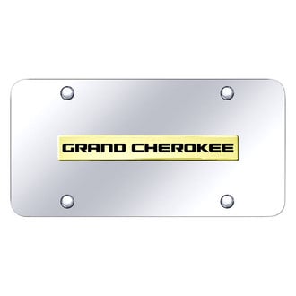 Autogold® - Chrome License Plate with 3D Gold Grand Cherokee Logo