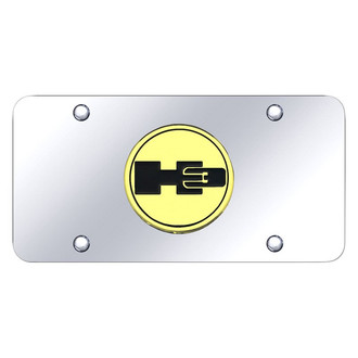 Autogold® - Chrome License Plate with 3D Gold H3 Emblem