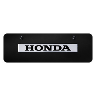 Autogold® - Black Mini Size License Plate with 3D Chrome Honda Logo