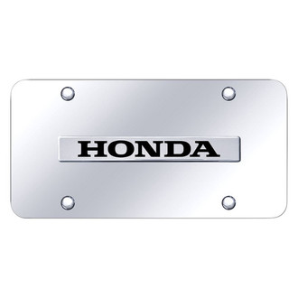 Autogold® - Chrome License Plate with 3D Chrome Honda Logo