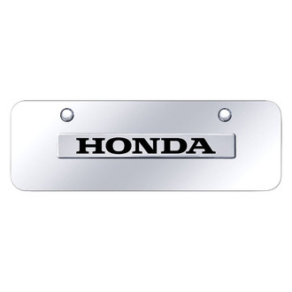 Autogold® - Chrome Mini Size License Plate with 3D Chrome Honda Logo