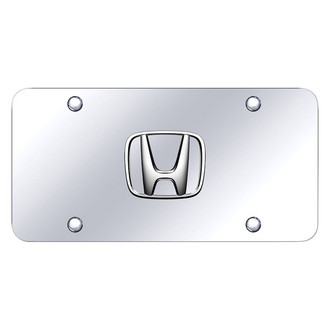 Autogold® - Chrome License Plate with 3D Chrome Honda Emblem