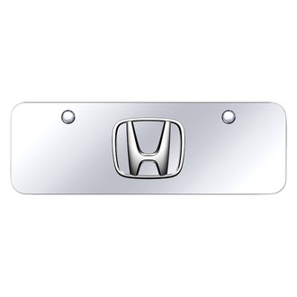 Autogold® - Chrome Mini Size License Plate with 3D Chrome Honda Emblem
