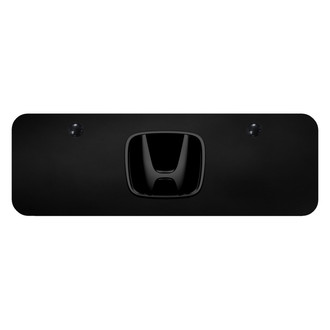 Autogold® - Black Mini Size License Plate with 3D Black Pearl Honda Emblem