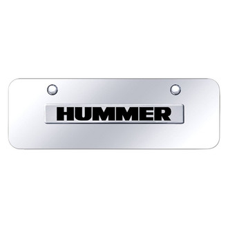 Autogold® - Chrome Mini Size License Plate with 3D Chrome Hummer Logo