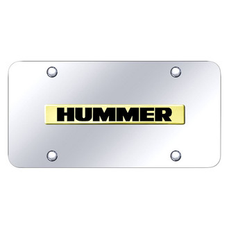 Autogold® - Chrome License Plate with 3D Gold Hummer Logo