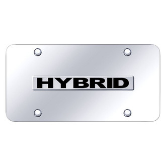 Autogold® - Chrome License Plate with Chrome Hybrid Logo