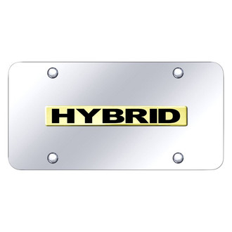 Autogold® - Chrome License Plate with Gold Hybrid Logo