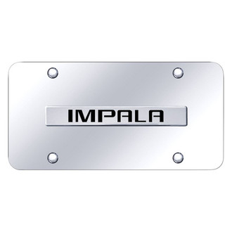 Autogold® - Chrome License Plate with 3D Chrome Impala Logo