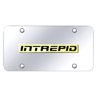 Autogold® - Chrome License Plate with 3D Gold Intrepid Logo