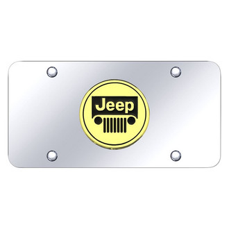 Autogold® - Chrome License Plate with 3D Gold Jeep Emblem