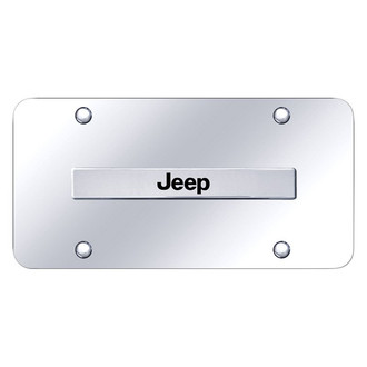 Autogold® - Chrome License Plate with 3D Chrome Jeep Logo