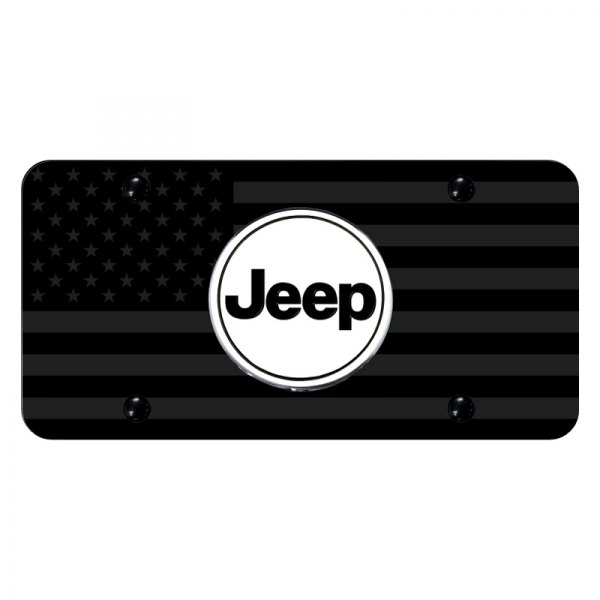Autogold® - License Plate with Subdued Flag Jeep Logo