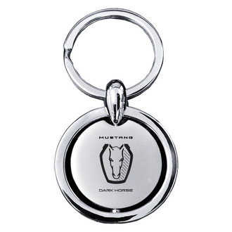 Autogold® - Dark Horse Revolver Silver Key Chain