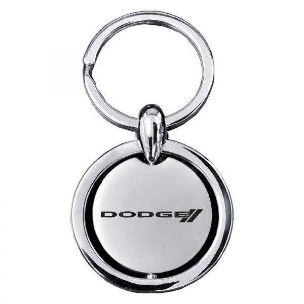 Autogold® - Dodge Stripe Revolver Silver Key Chain