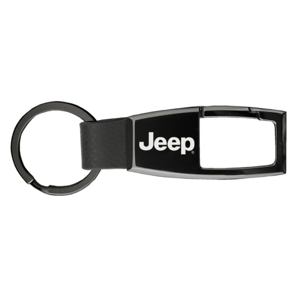 Autogold® - Jeep Premier Carabiner Black Pearl Key Chain
