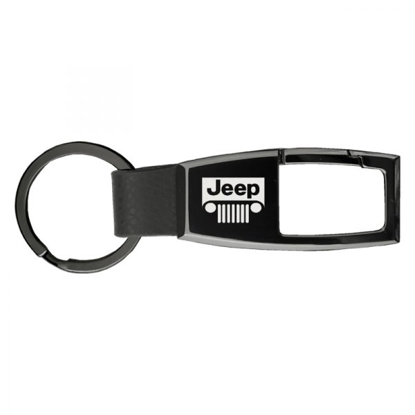 Autogold® - Jeep Grill Premier Carabiner Black Pearl Key Chain