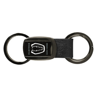 Autogold® - Dark Horse Gun Metal Double Valet Leather Key Chain