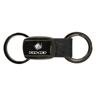 Autogold® - RHO Head Gun Metal Leather Key Chain