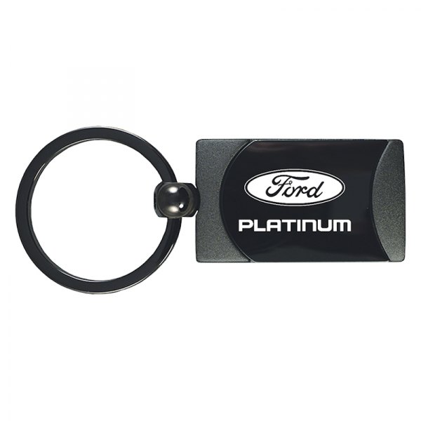 Autogold® - Platinum Gun Metal Two-Tone Rectangular Key Chain