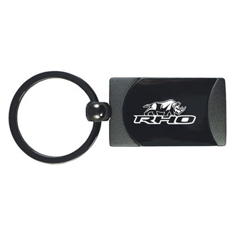 Autogold® - RHO Stacked Gun Metal Two-Tone Rectangular Key Chain