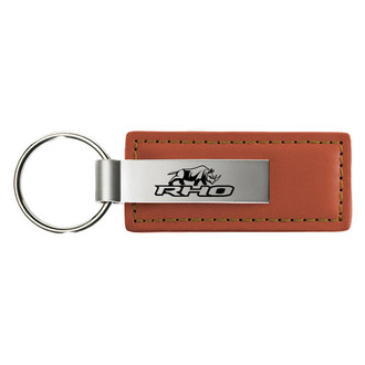 Autogold® - RHO Stacked Brown Leather Key Chain