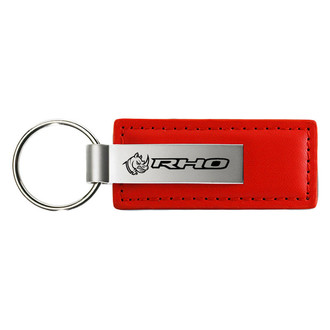 Autogold® - RHO Head Red Leather Key Chain