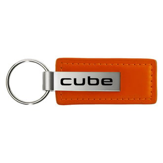 Autogold® - Cube Orange Leather Key Chain