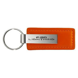 Autogold® - F-150 Lightning Orange Leather Key Chain