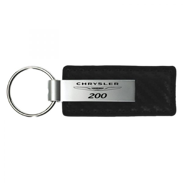 Autogold® - Chrysler 200 Black Carbon Fiber Leather Key Chain