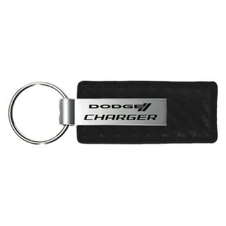 Autogold® - Charger Black Carbon Fiber Leather Key Chain