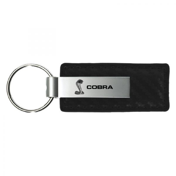 Autogold® - Cobra Black Carbon Fiber Leather Key Chain