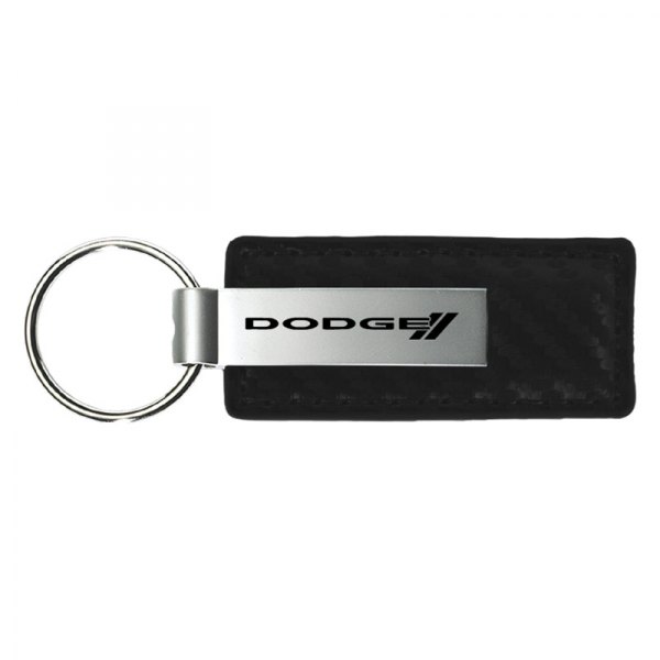 Autogold® - Dodge Stripe Black Carbon Fiber Leather Key Chain