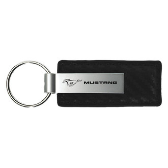 Autogold® - Mustang Black Carbon Fiber Leather Key Chain