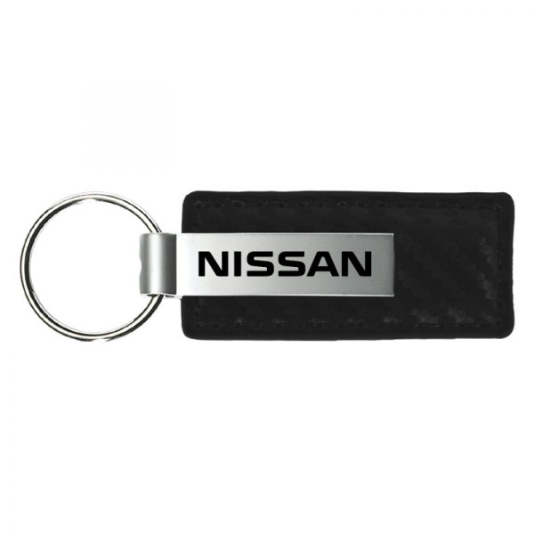 Autogold® - Nissan Black Carbon Fiber Leather Key Chain