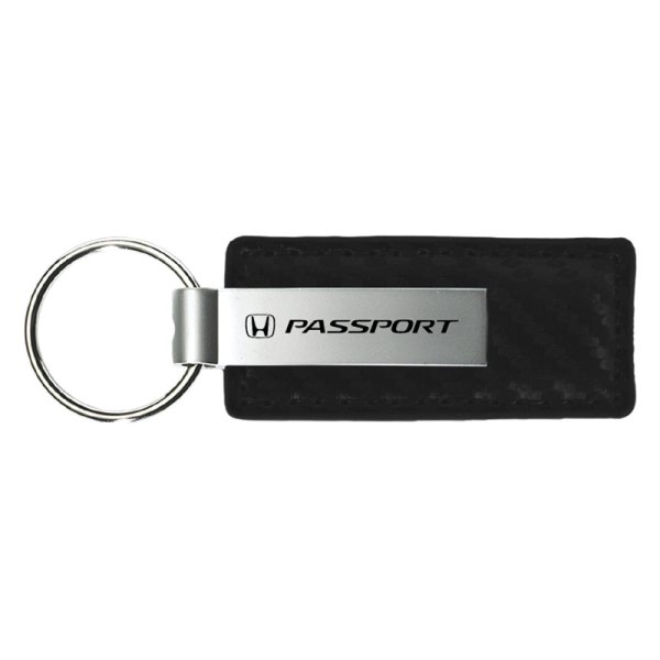 Autogold® - Passport Black Carbon Fiber Leather Key Chain