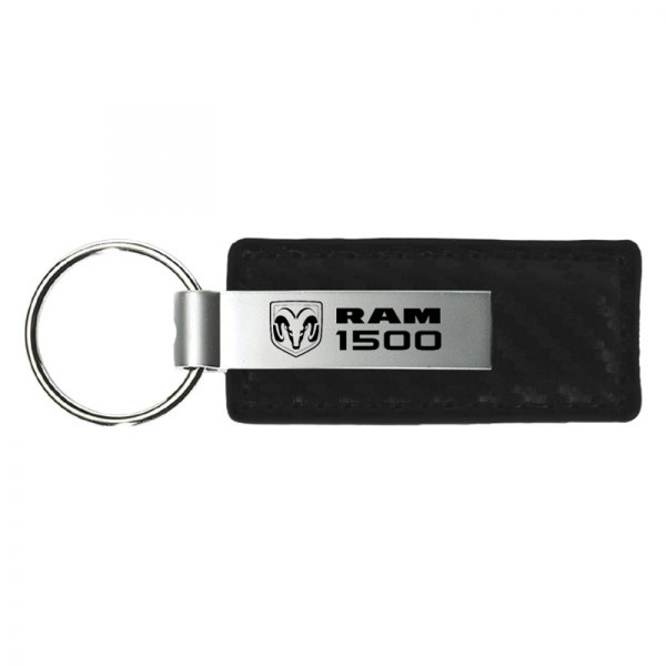 Autogold® - Ram 1500 Black Carbon Fiber Leather Key Chain